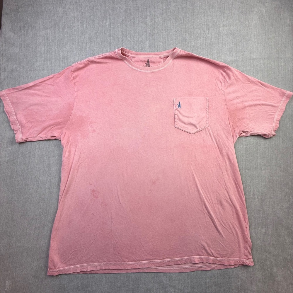 johnnie-O Mens 3XL Pink Short Sleeve Pocket T-Shirt Cotton Surfer Logo Tee